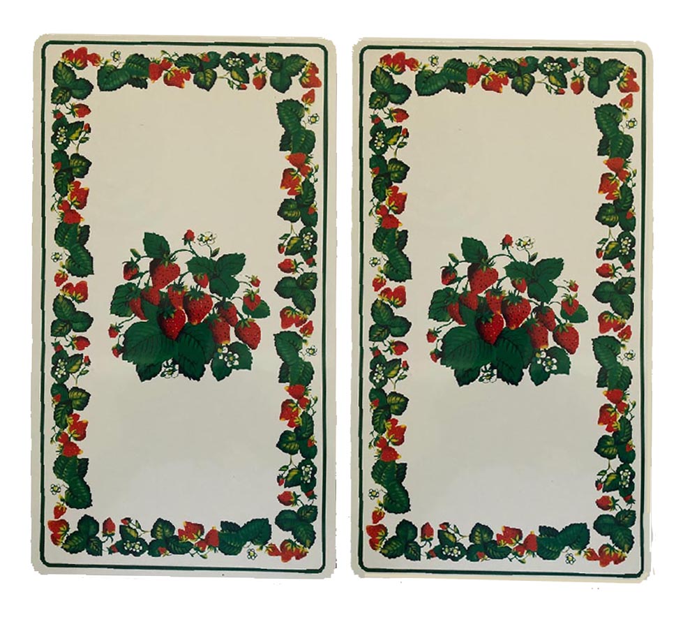 * Metal Stove Burner Covers Double/Oblong Gas/elec.Strawberries * Metal Stove Burner Covers Double/Oblong Gas/elec.Strawberries